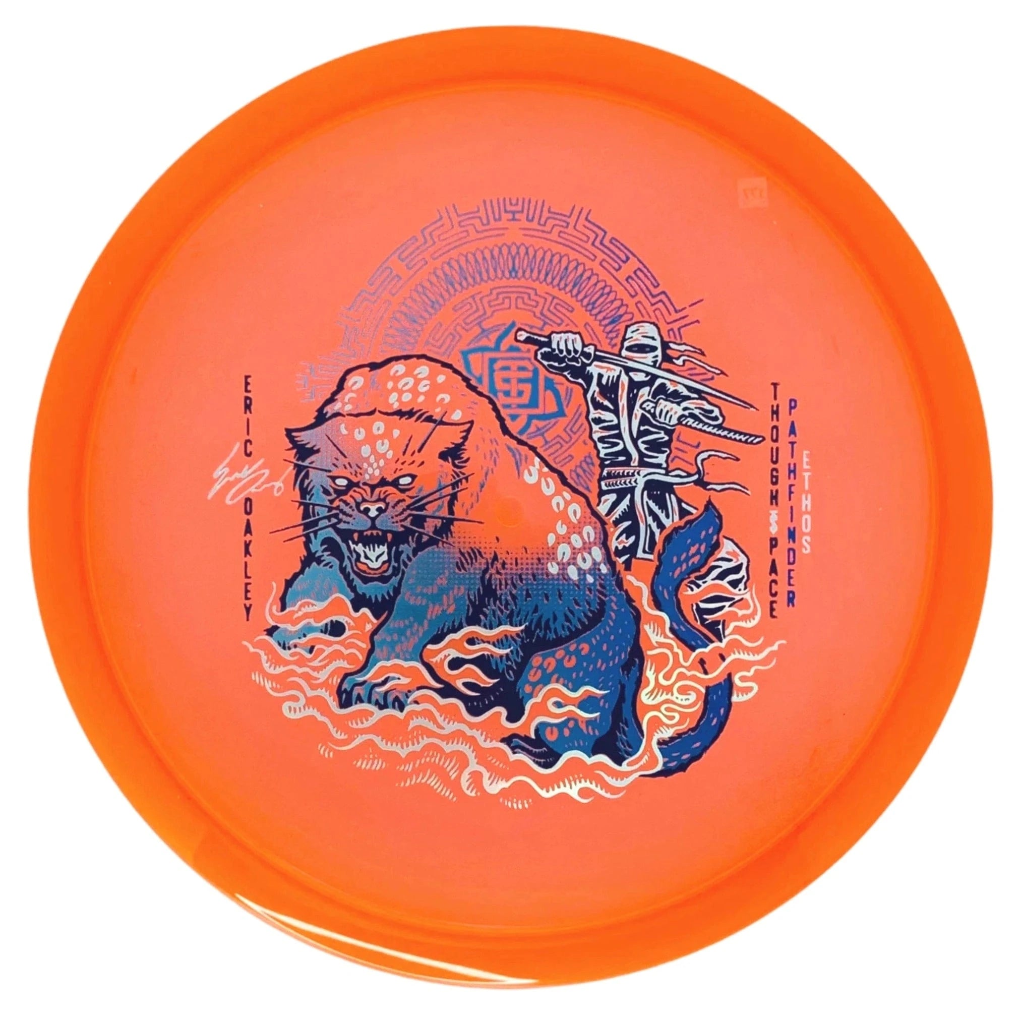 TSPAT-ETS disc golf disc with tiger and ninja graphic.